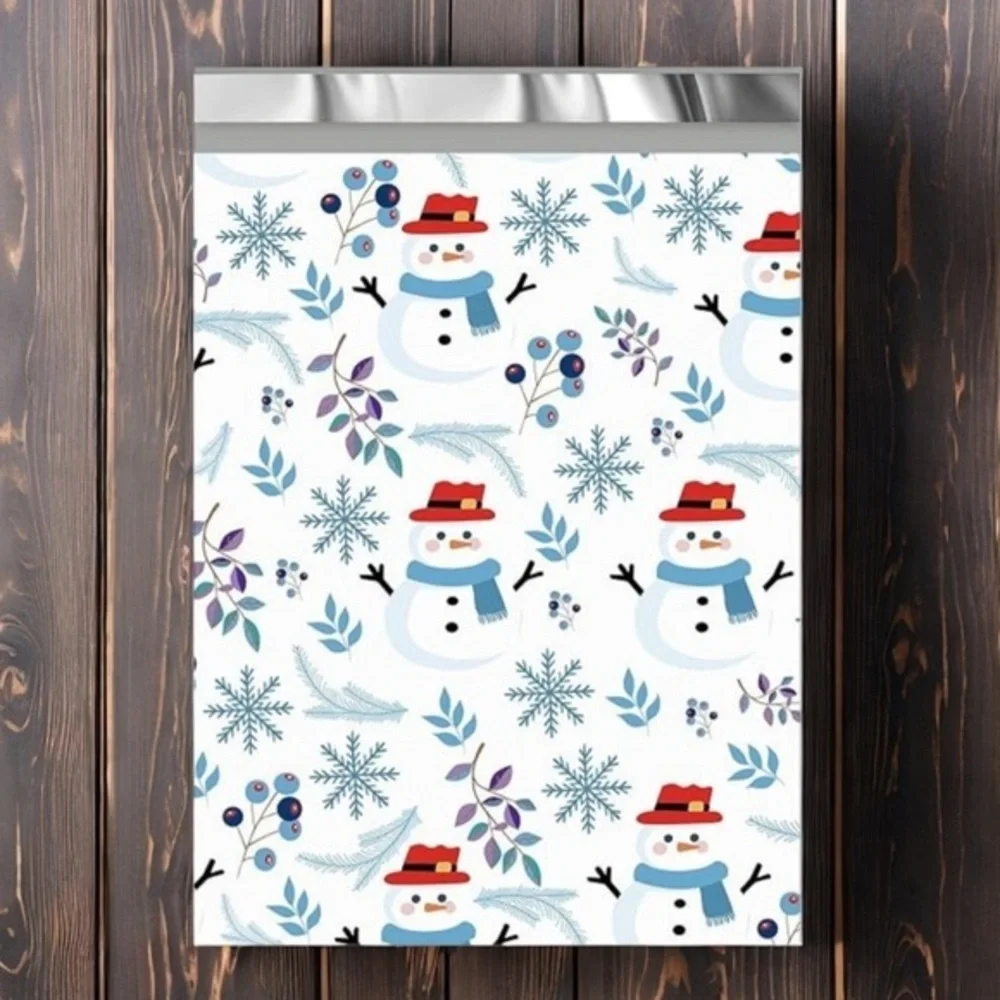 (10) 10x13 Christmas Snowman Poly Mailers